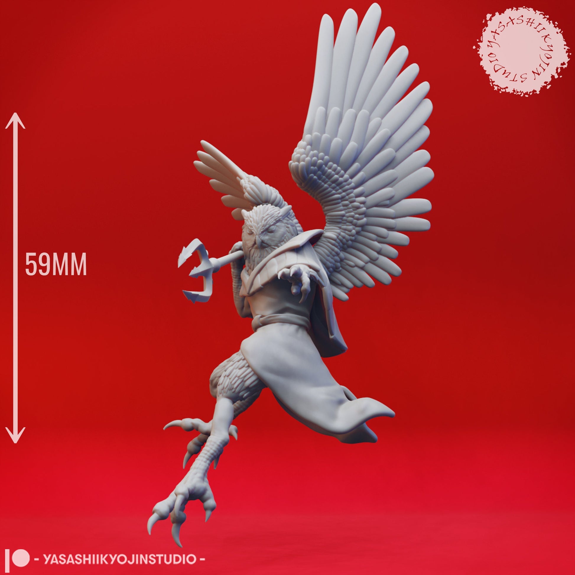 Owlin | TABLETOP SCALE | D&D TTRPG Monster Miniature | Yasashii Kyojin Studio | Unpainted, Unplated Resin 8k