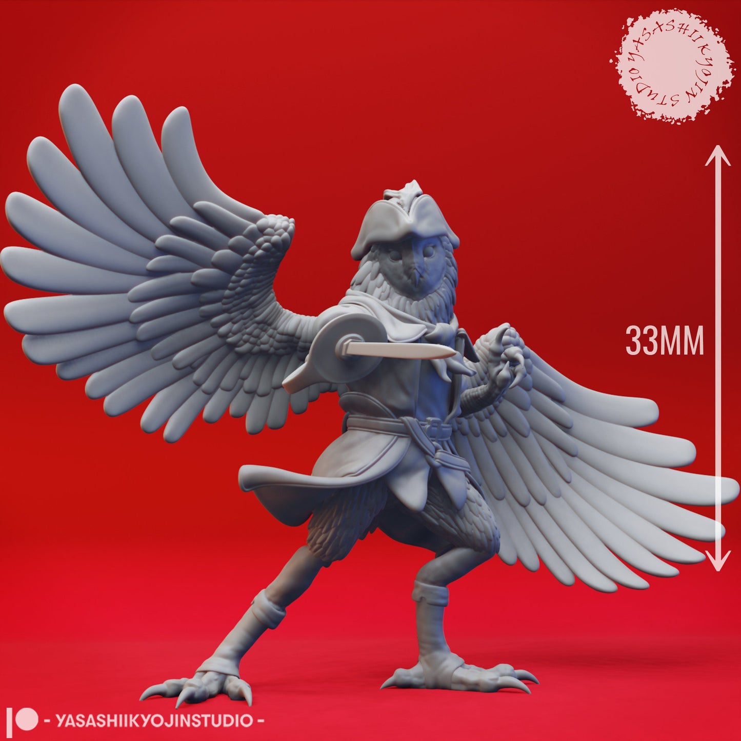 Owlin | TABLETOP SCALE | D&D TTRPG Monster Miniature | Yasashii Kyojin Studio | Unpainted, Unplated Resin 8k