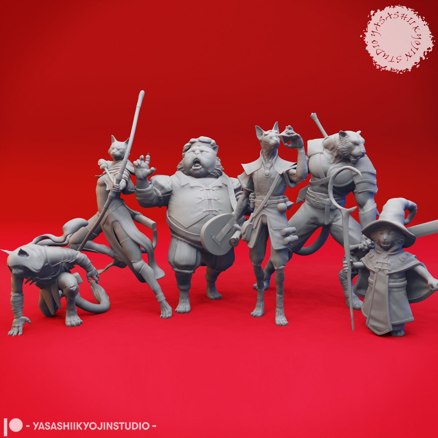 Tabaxi | TTRPG Monster Miniature | Yasashii Kyojin Studio | Unpainted, Unplated Resin 8k