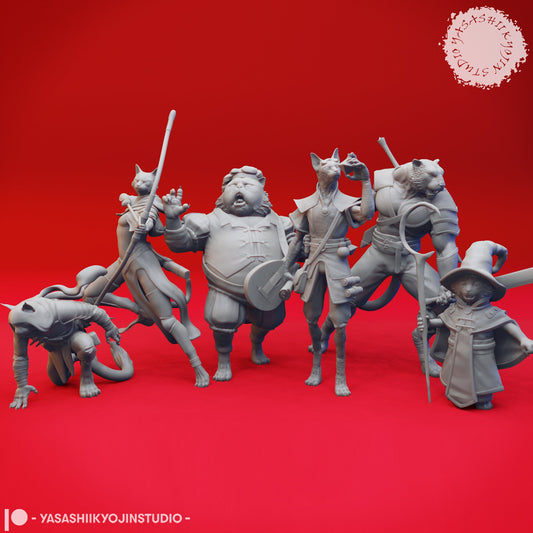 Tabaxi | TTRPG Monster Miniature | Yasashii Kyojin Studio | Unpainted, Unplated Resin 8k