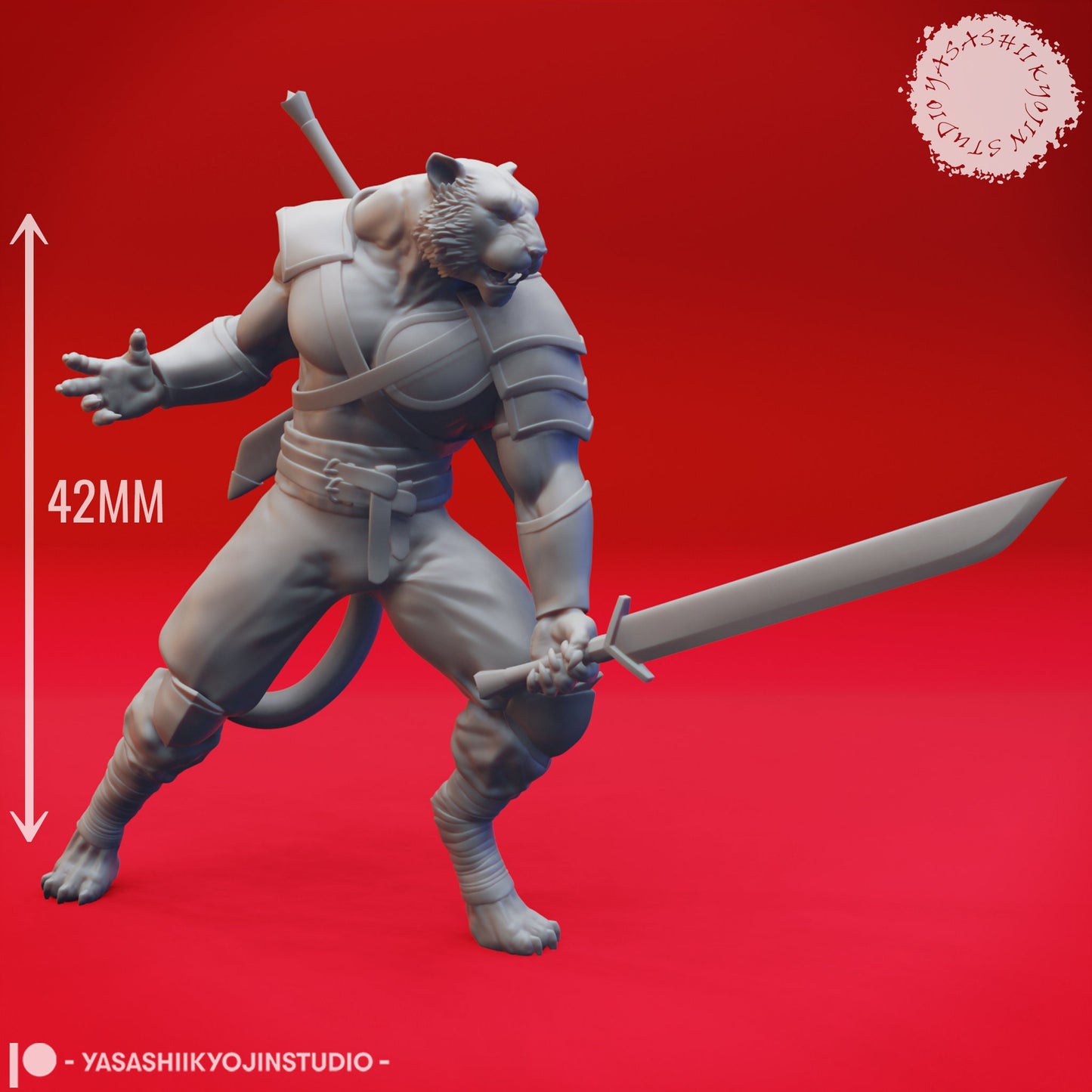 Tabaxi | TTRPG Monster Miniature | Yasashii Kyojin Studio | Unpainted, Unplated Resin 8k