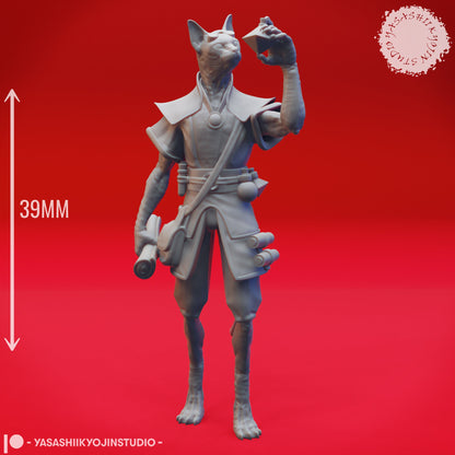 Tabaxi | TTRPG Monster Miniature | Yasashii Kyojin Studio | Unpainted, Unplated Resin 8k