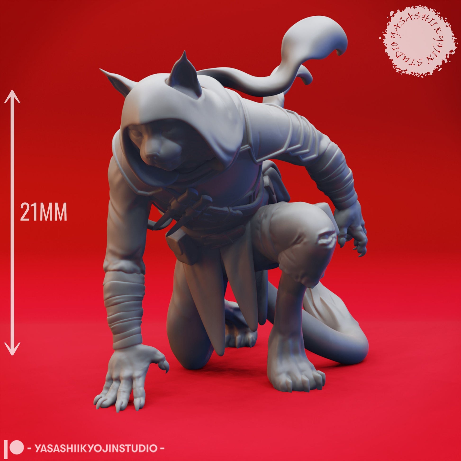 Tabaxi | TTRPG Monster Miniature | Yasashii Kyojin Studio | Unpainted, Unplated Resin 8k