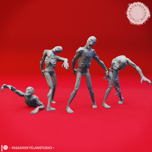 Zombies | TABLETOP SCALE | D&D TTRPG Monster Miniature | Yasashii Kyojin Studio