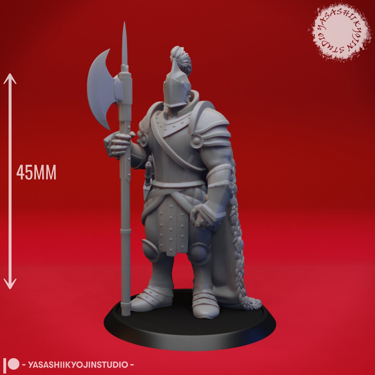 Armored Fighter | TABLETOP SCALE | D&D TTRPG Monster Miniature | Yasashii Kyojin Studio
