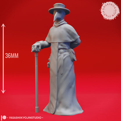 Plague Doctor | TABLETOP SCALE | TTRPG Monster Miniature | Yasashii Kyojin Studio