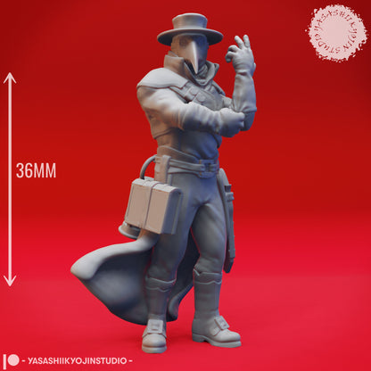 Plague Doctor | TABLETOP SCALE | TTRPG Monster Miniature | Yasashii Kyojin Studio