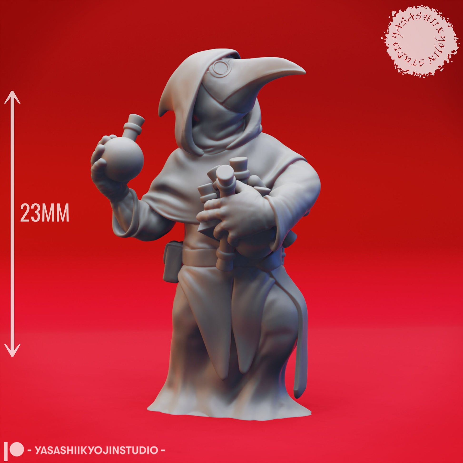 Plague Doctor | TABLETOP SCALE | TTRPG Monster Miniature | Yasashii Kyojin Studio