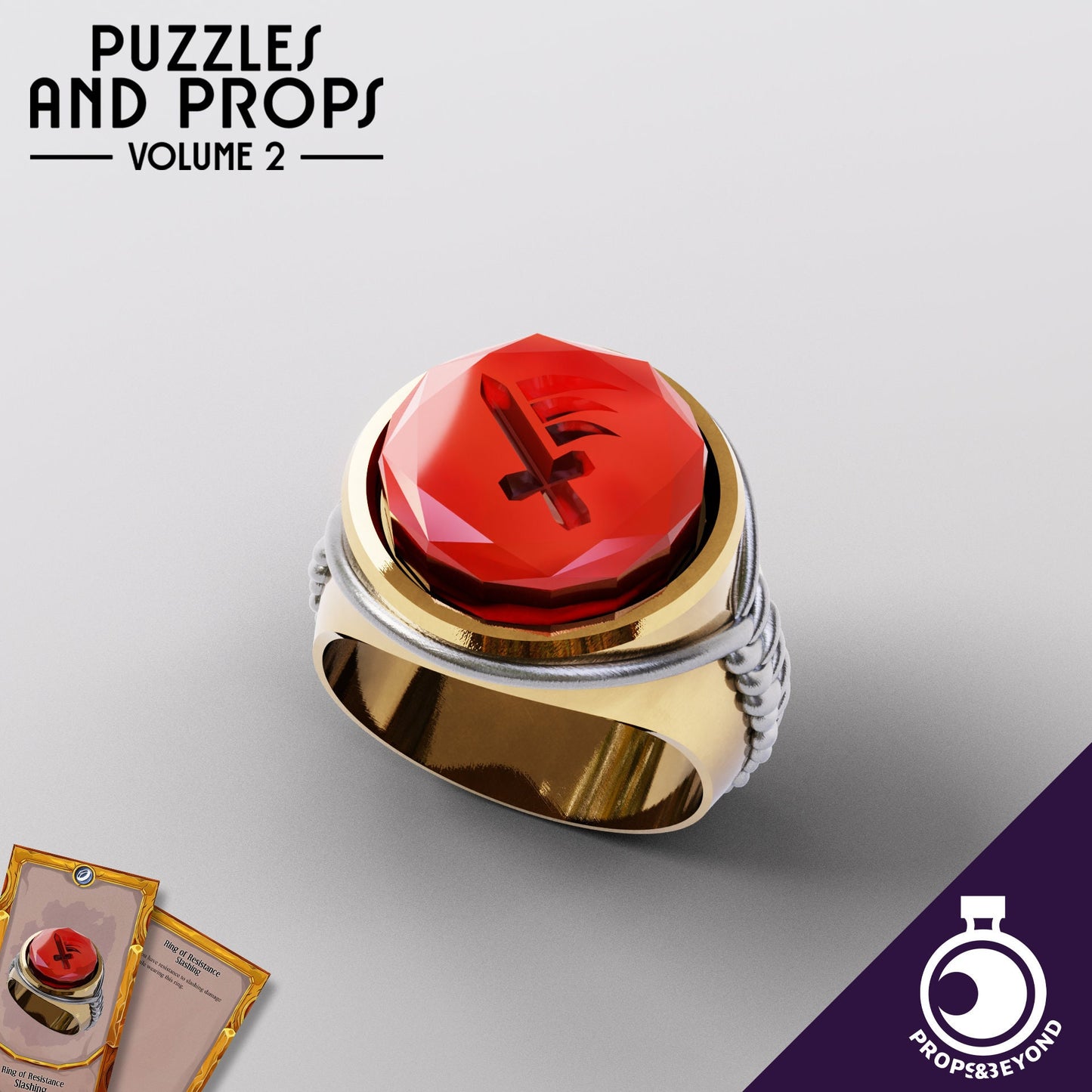 Rings of Resistance and Insert Case | DnD TTRPG LARP Gaming Prop | Puzzles & Props