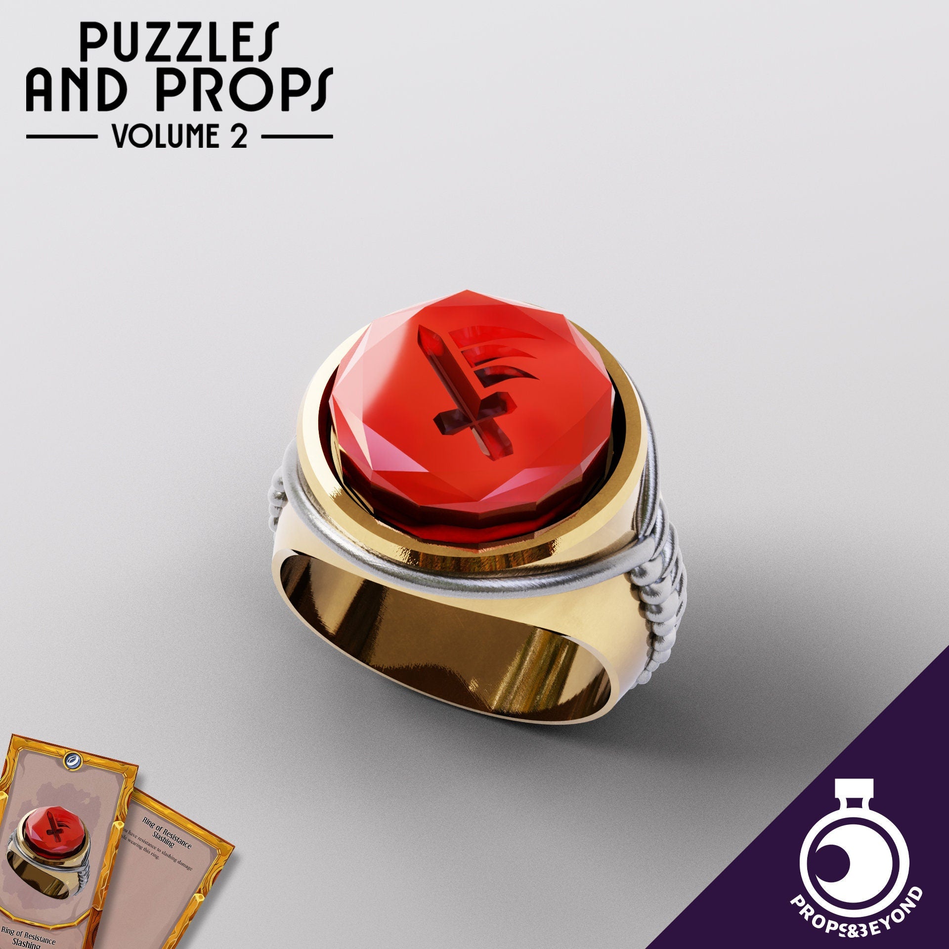 Rings of Resistance and Insert Case | DnD TTRPG LARP Gaming Prop | Puzzles & Props