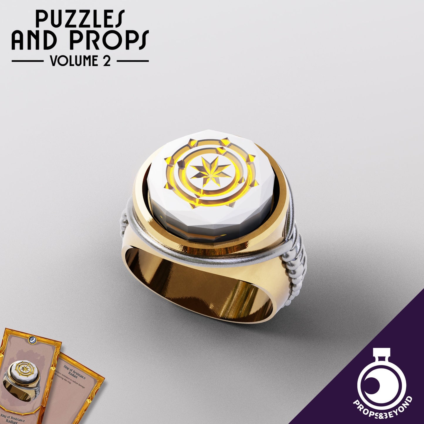 Rings of Resistance and Insert Case | DnD TTRPG LARP Gaming Prop | Puzzles & Props