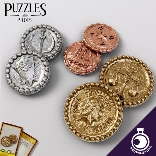 Empire Coins | DnD TTRPG LARP Gaming Prop | Puzzles & Props