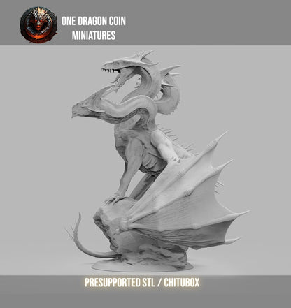Threexia the Matriarch Hydra Dragon | TABLETOP SCALE | TTRPG Monster Miniature | Spirit of Resin Miniatures