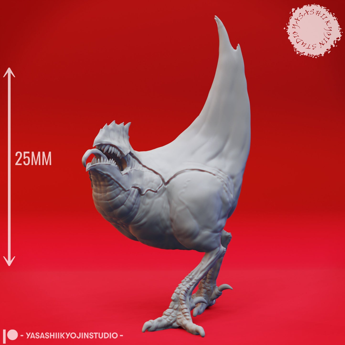 Abyssal Chicken | TABLETOP SCALE | D&D TTRPG Monster Miniature | Yasashii Kyojin Studio