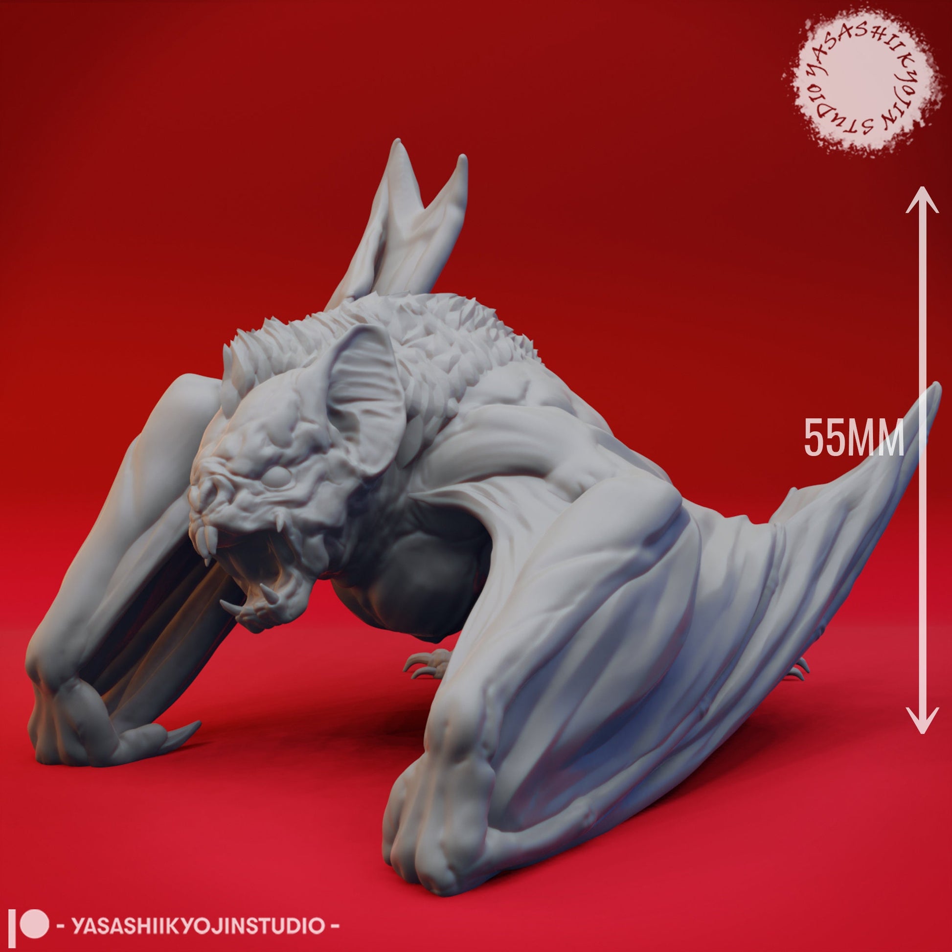 Dire Bats | TABLETOP SCALE | D&D TTRPG Monster Miniature | Yasashii Kyojin Studio