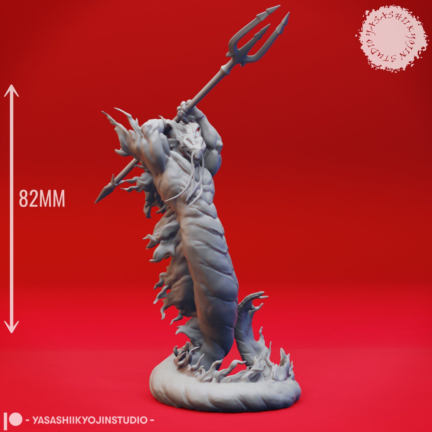 Flame Salamander | TABLETOP SCALE | D&D TTRPG Monster Miniature | Yasashii Kyojin Studio