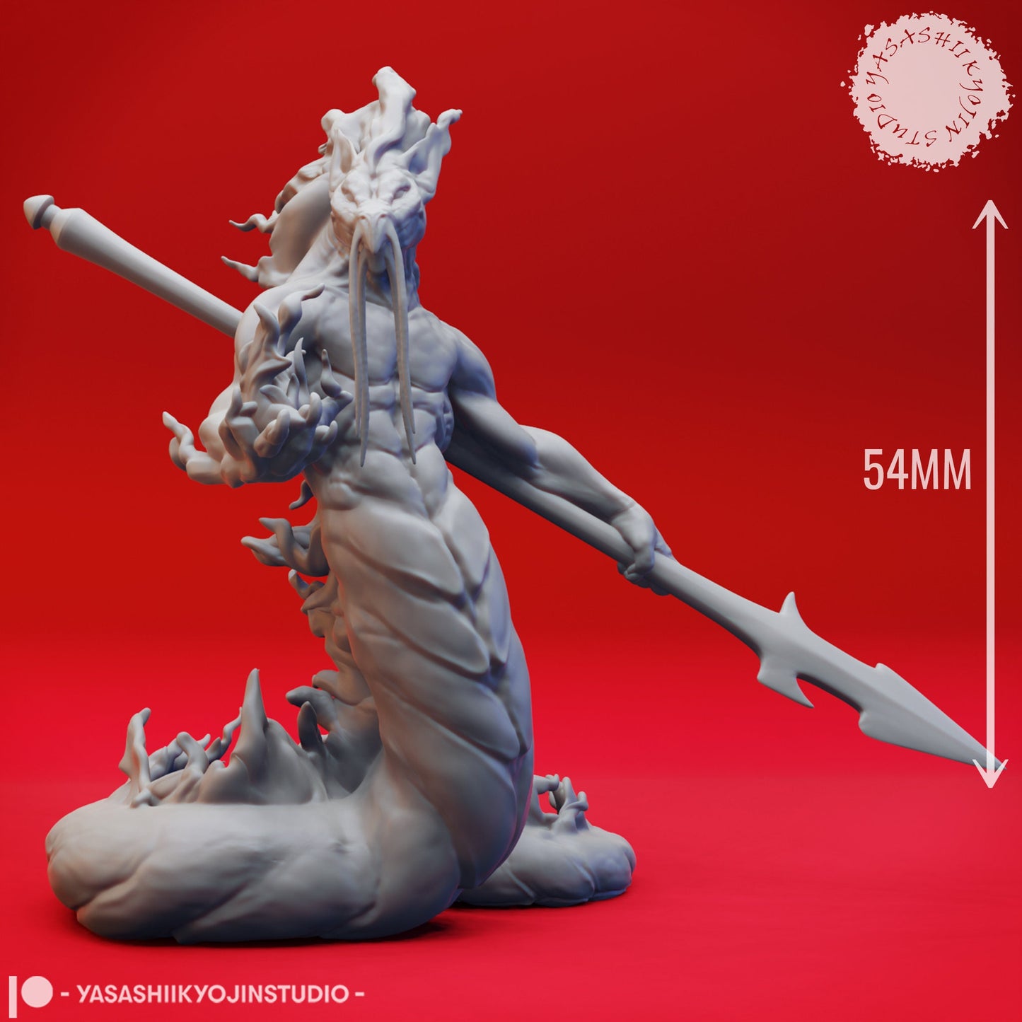 Flame Salamander | TABLETOP SCALE | D&D TTRPG Monster Miniature | Yasashii Kyojin Studio