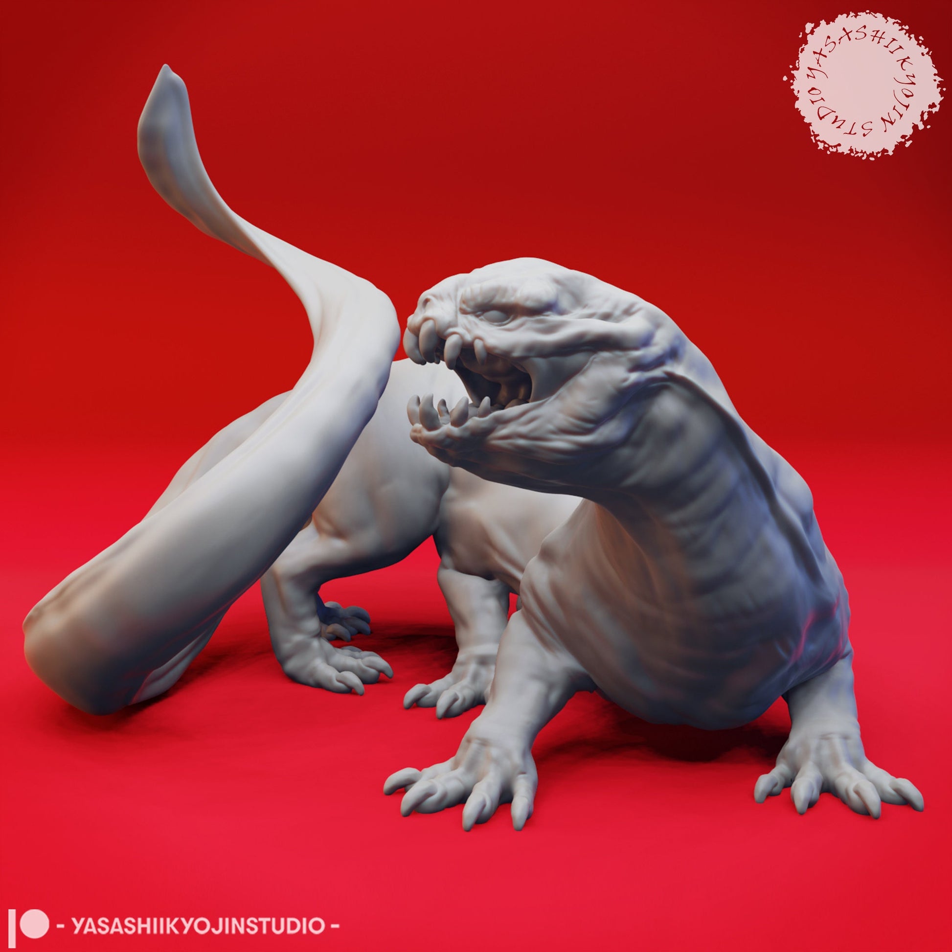Frost Salamander | TABLETOP SCALE | TTRPG Monster Miniature | Yasashii Kyojin Studio