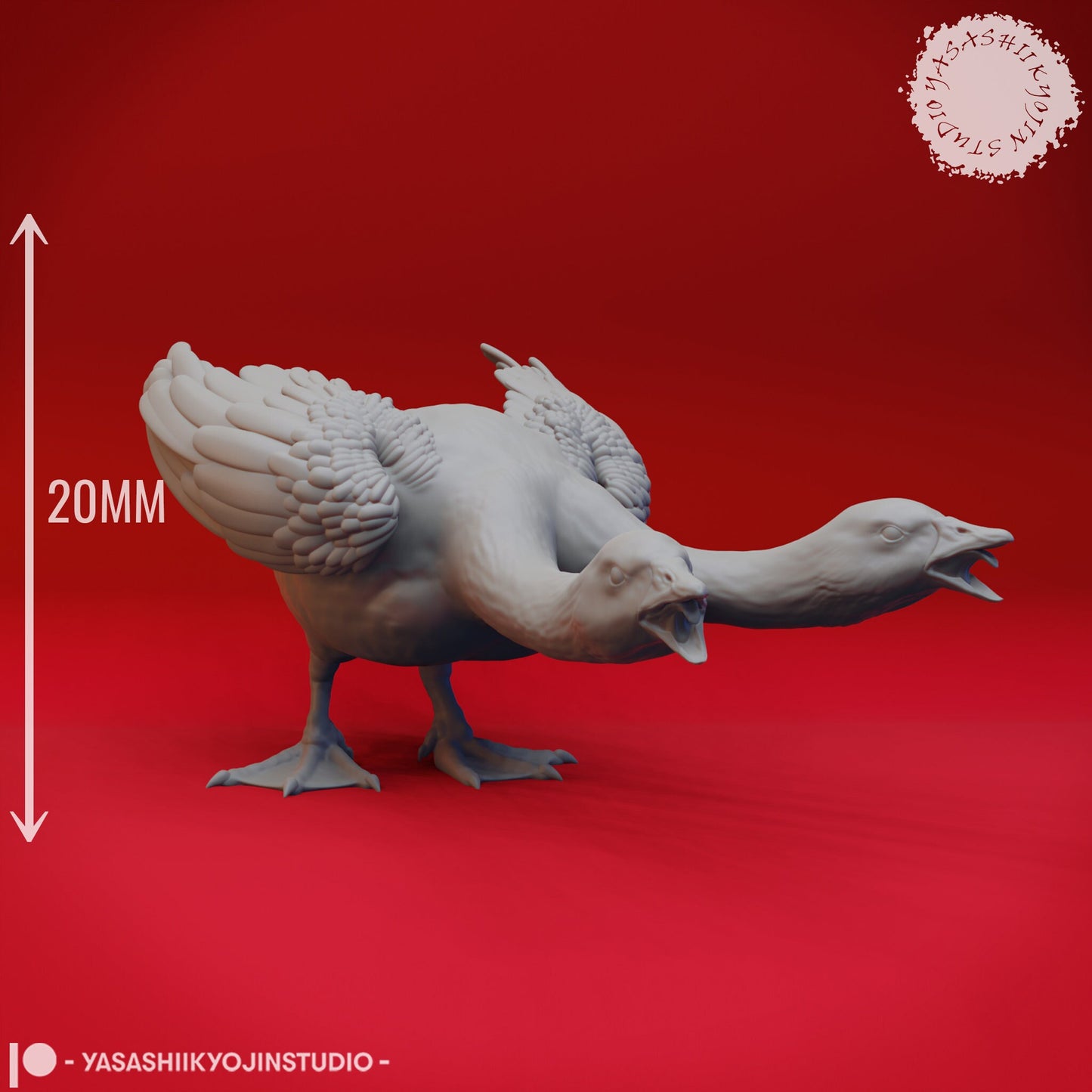 Goose Hydra | TABLETOP SCALE | D&D TTRPG Monster Miniature | Yasashii Kyojin Studio