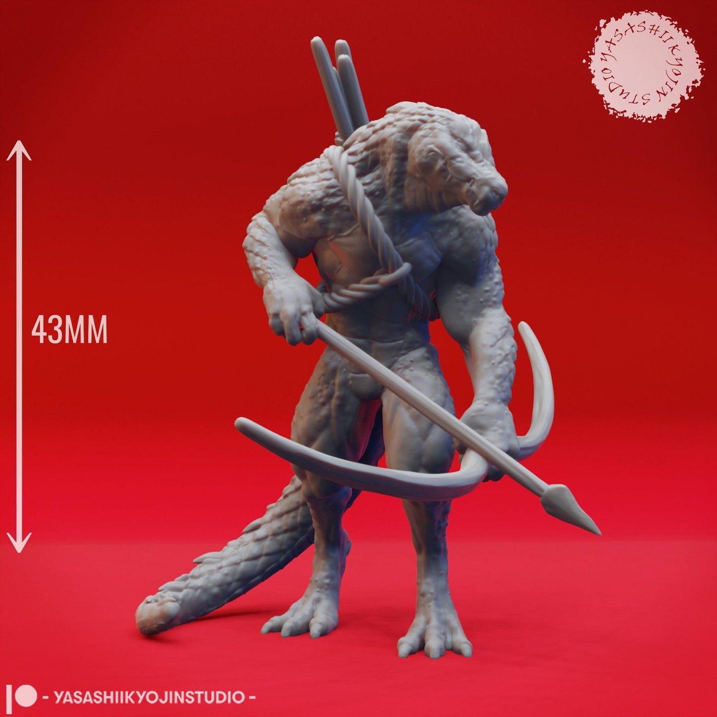 Lizardfolk | TABLETOP SCALE | D&D TTRPG Monster Miniature | Yasashii Kyojin Studio