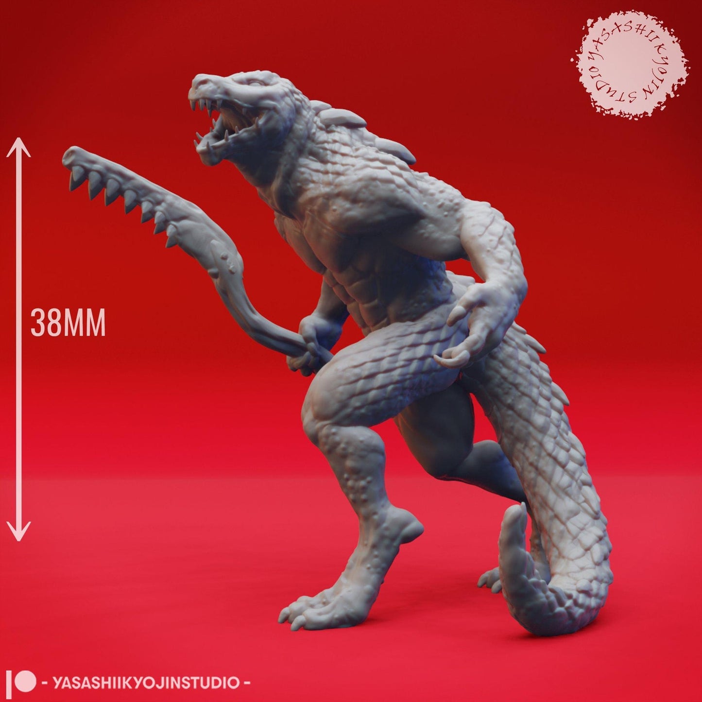 Lizardfolk | TABLETOP SCALE | D&D TTRPG Monster Miniature | Yasashii Kyojin Studio