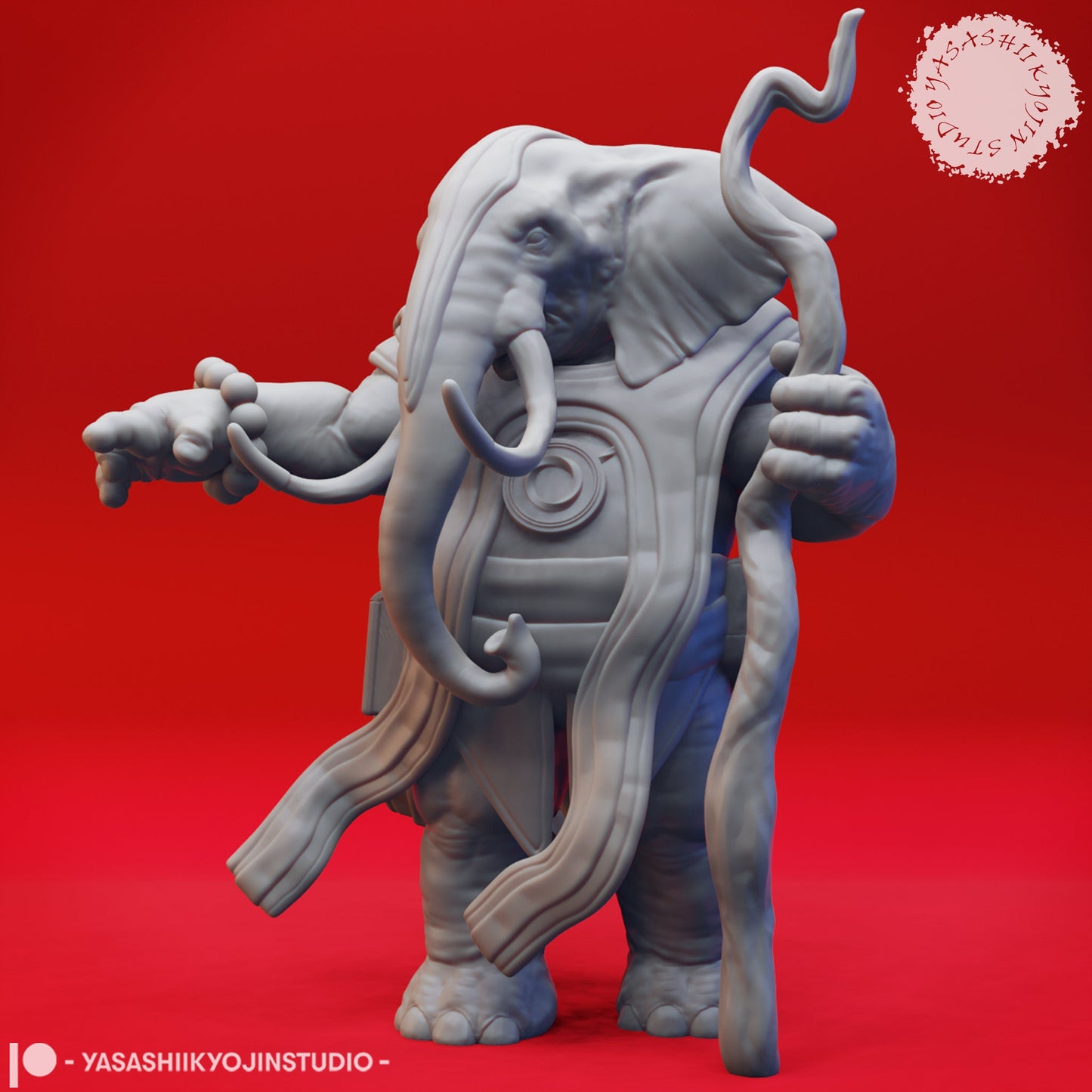 Loxodon | TTRPG Monster Miniature | Yasashii Kyojin Studio | Unpainted, Unplated Resin 8k
