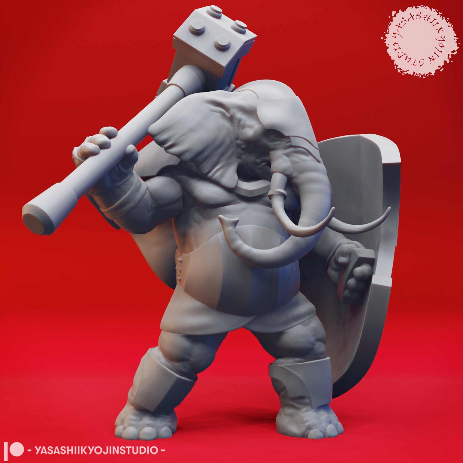 Loxodon | TTRPG Monster Miniature | Yasashii Kyojin Studio | Unpainted, Unplated Resin 8k
