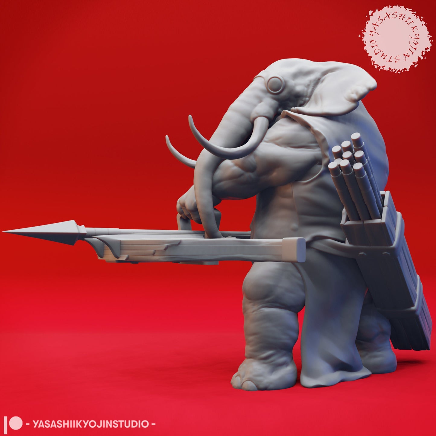 Loxodon | TTRPG Monster Miniature | Yasashii Kyojin Studio | Unpainted, Unplated Resin 8k