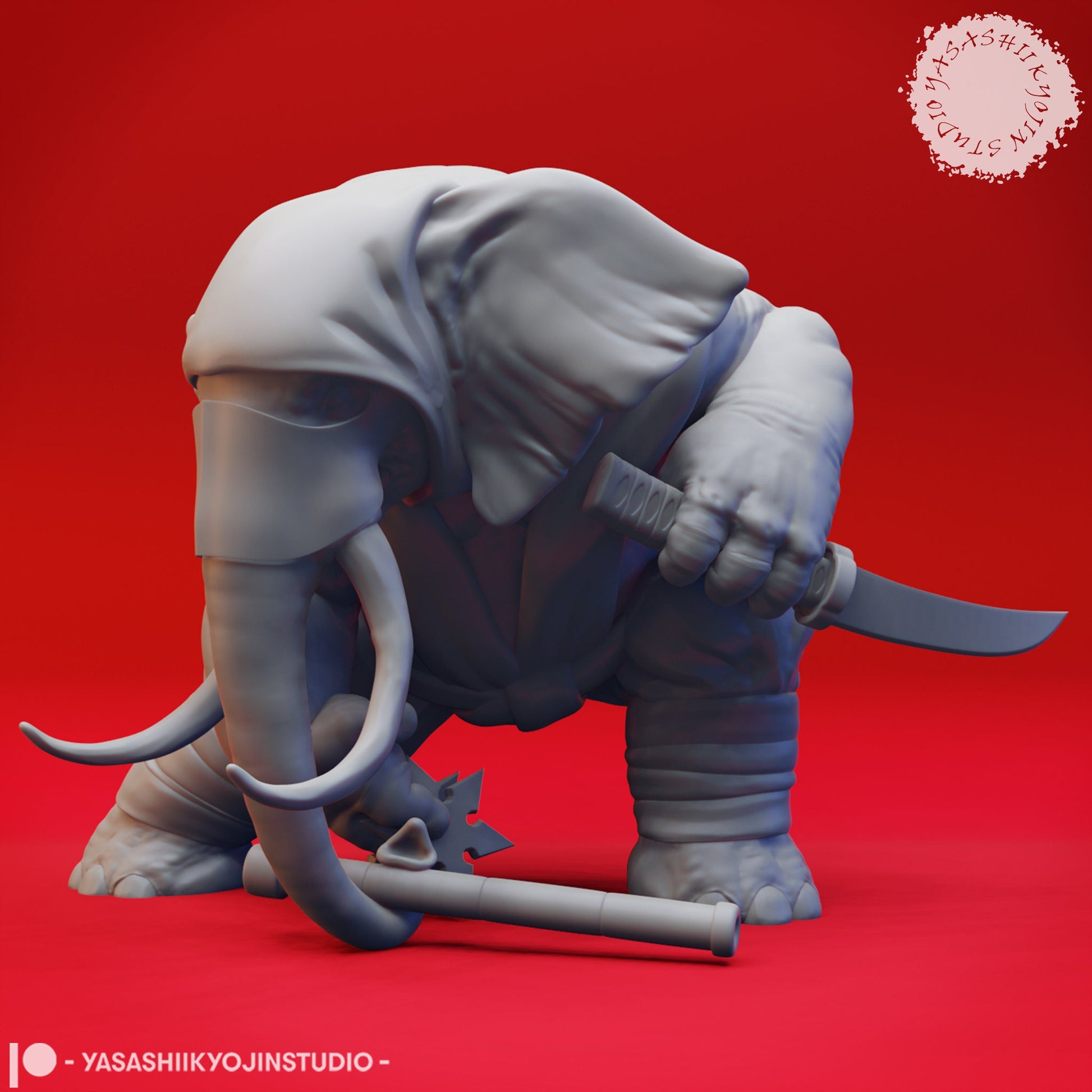 Loxodon | TTRPG Monster Miniature | Yasashii Kyojin Studio | Unpainted, Unplated Resin 8k