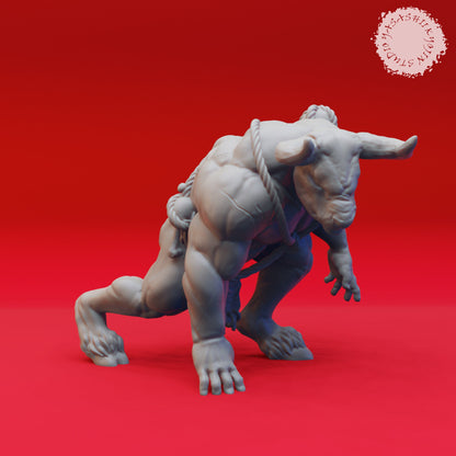 Minotaurs | TABLETOP SCALE | TTRPG Monster Miniature | Yasashii Kyojin Studio