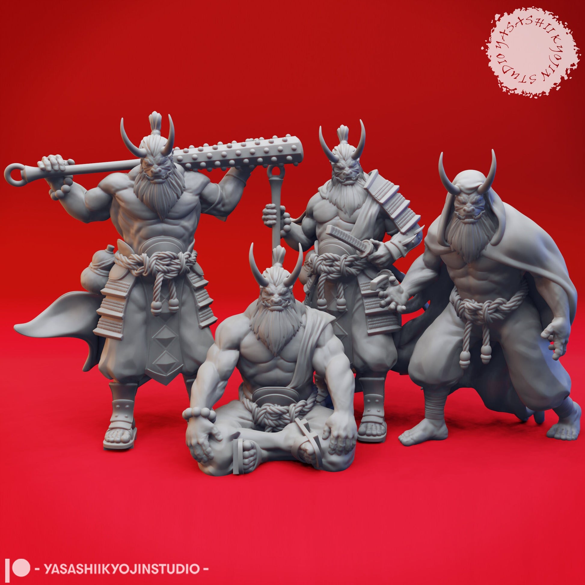 Oni | TTRPG Monster Miniature | Yasashii Kyojin Studio | Unpainted, Unplated Resin 8k