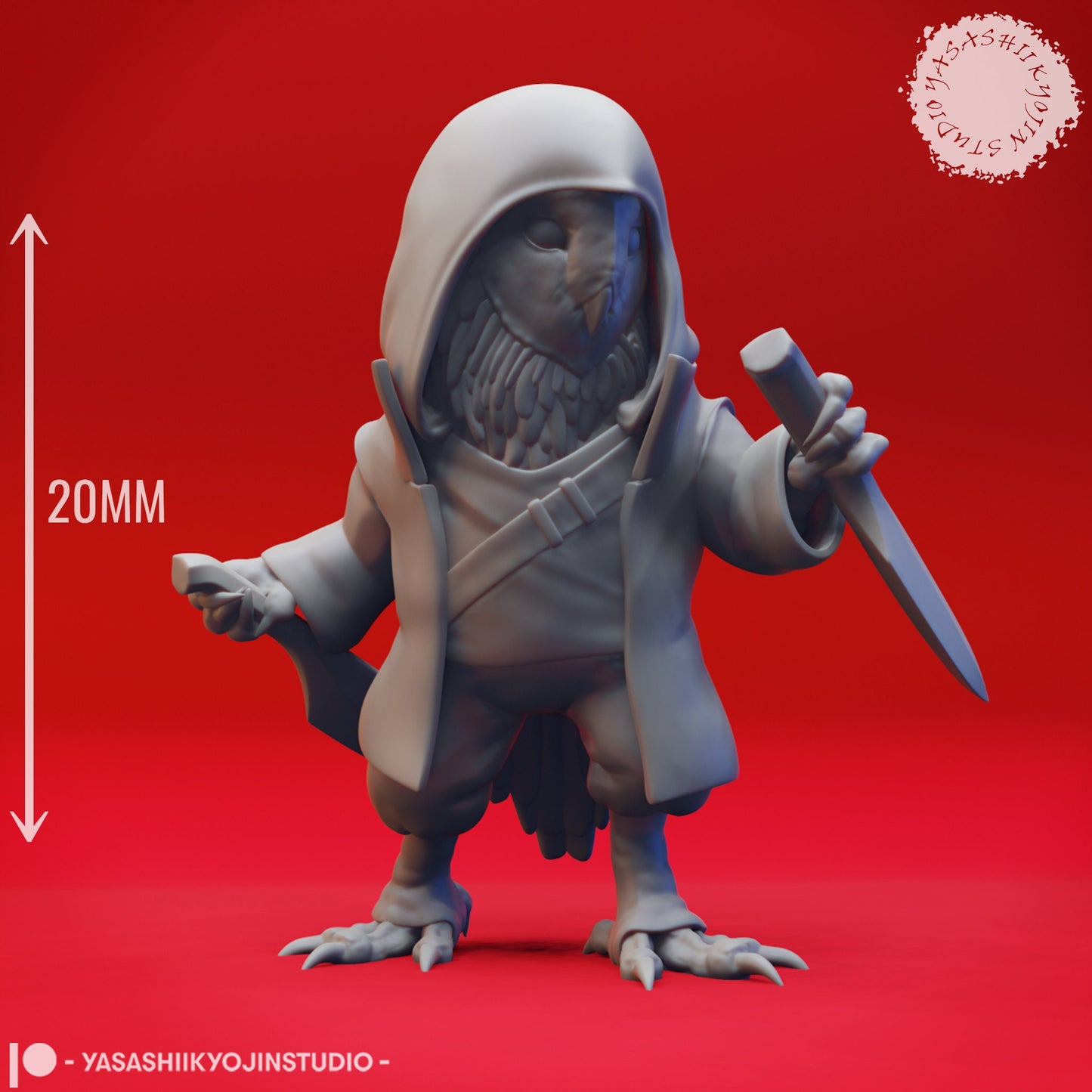 Owlin | TABLETOP SCALE | D&D TTRPG Monster Miniature | Yasashii Kyojin Studio | Unpainted, Unplated Resin 8k