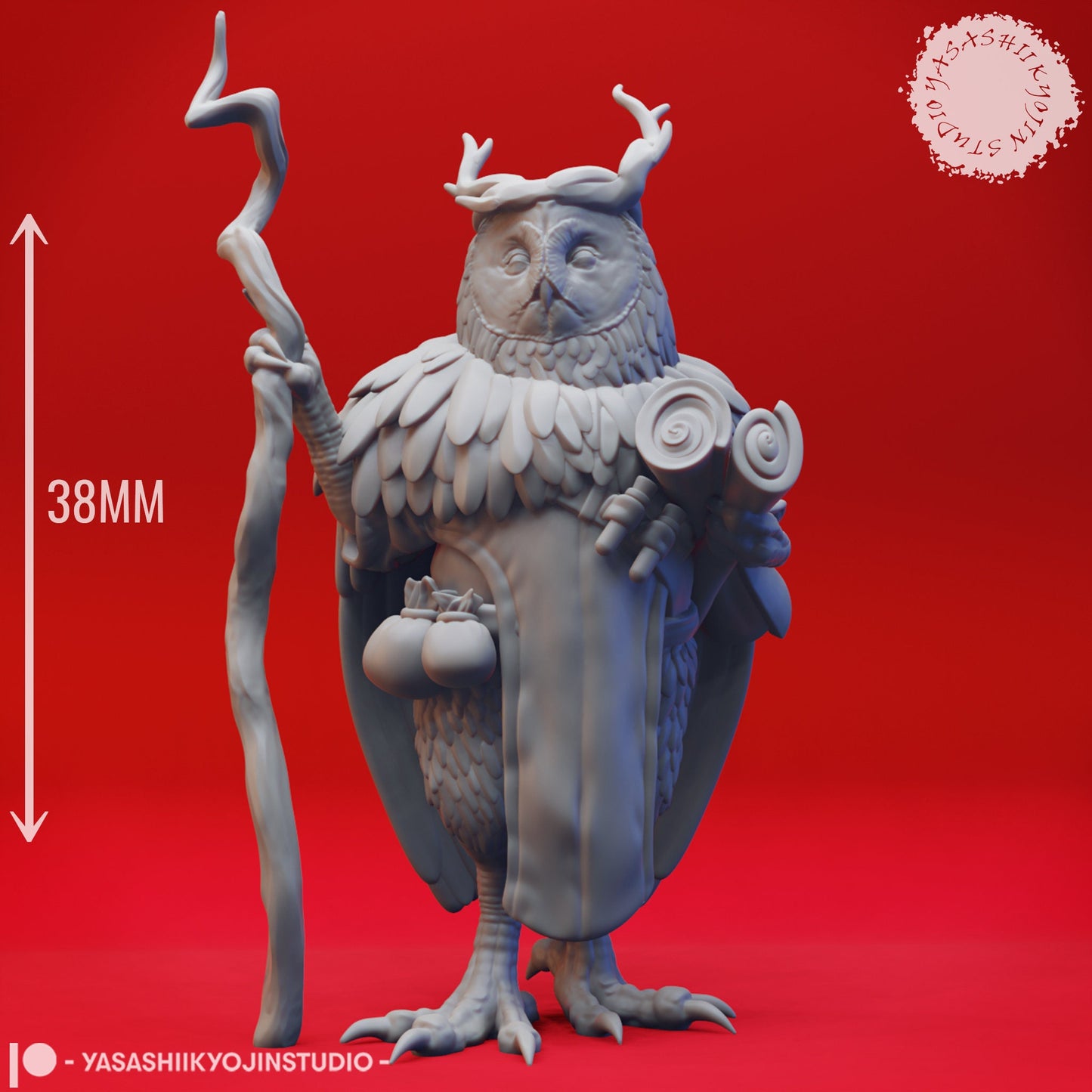 Owlin | TABLETOP SCALE | D&D TTRPG Monster Miniature | Yasashii Kyojin Studio | Unpainted, Unplated Resin 8k