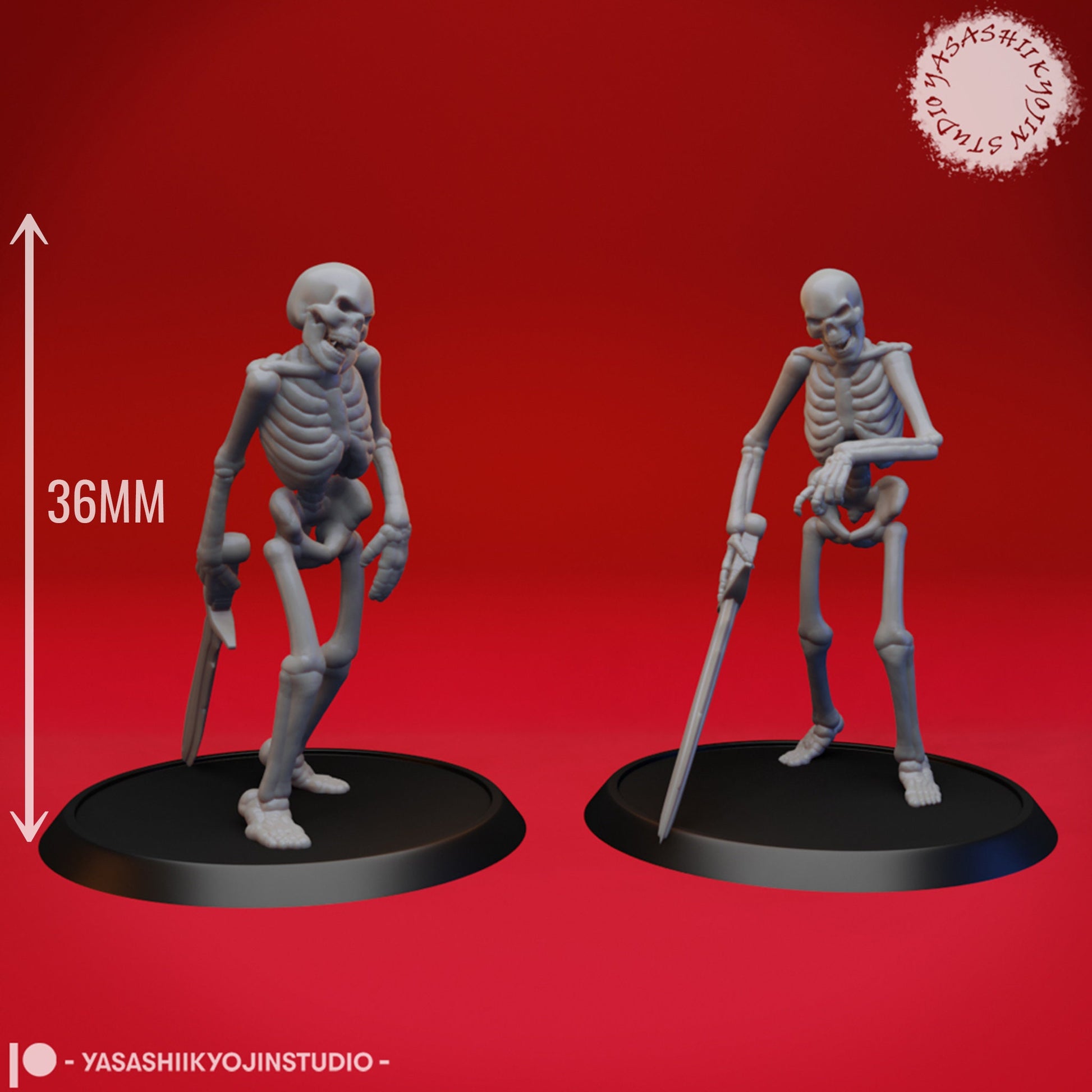 Skeletons | TABLETOP SCALE | D&D TTRPG Monster Miniature | Yasashii Kyojin Studio