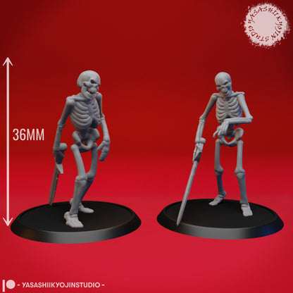Skeletons | TABLETOP SCALE | D&D TTRPG Monster Miniature | Yasashii Kyojin Studio