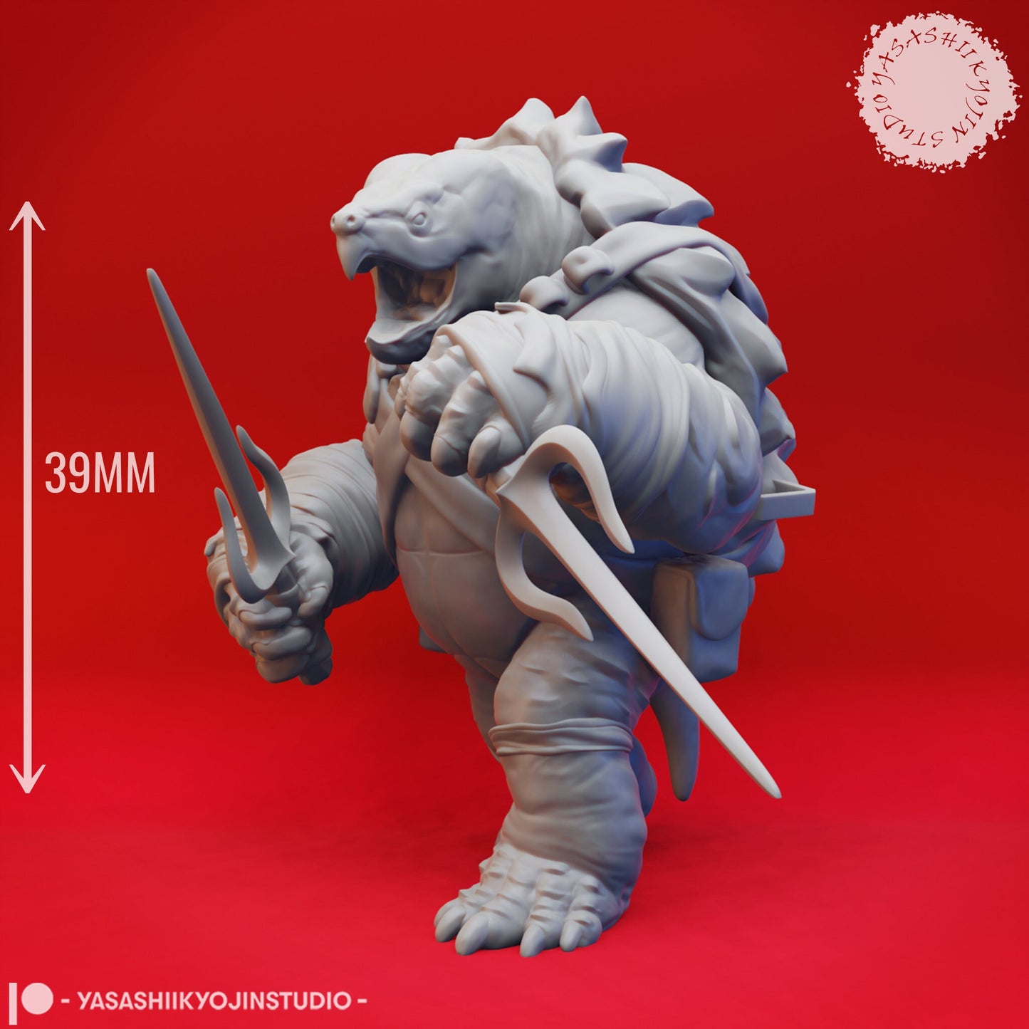 Tortle | TTRPG Monster Miniature | Yasashii Kyojin Studio | Unpainted, Unplated Resin 8k