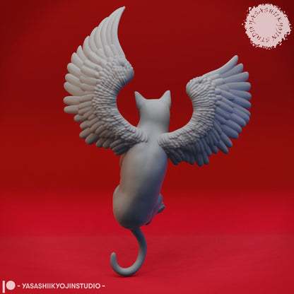 Tressym, Winged Cat Wizard Familiar | TABLETOP SCALE | D&D TTRPG Monster Miniature | Yasashii Kyojin Studio