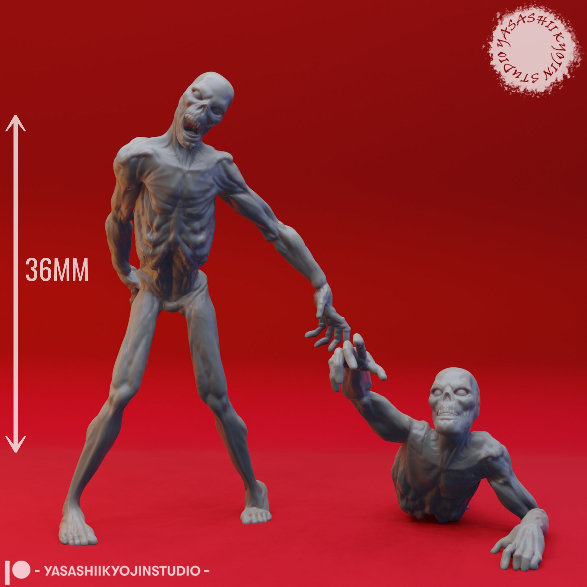 Zombies | TABLETOP SCALE | D&D TTRPG Monster Miniature | Yasashii Kyojin Studio