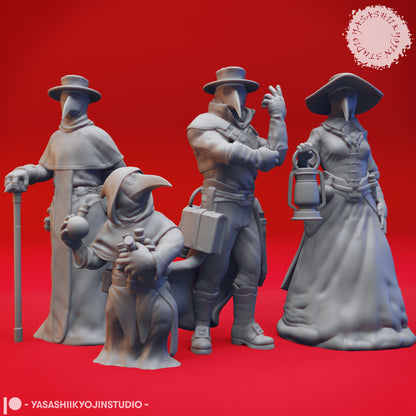 Plague Doctor | TABLETOP SCALE | TTRPG Monster Miniature | Yasashii Kyojin Studio