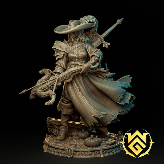 Demon Hunter Mara, Half Elf Ranger | TTRPG D&D Miniature | The Witchguild