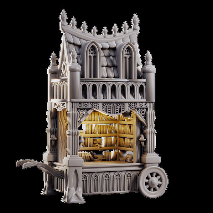 Moving Library, Wandering Market | TTRPG Miniature | Laura Bäcker