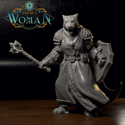 Tabaxi Cleric | D&D TTRPG Miniature | DnD Is A Woman | NO BASE