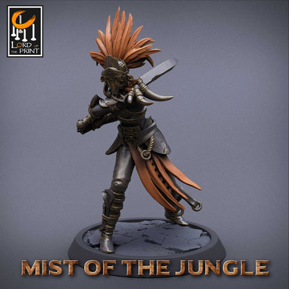 Amazon Light Sword | Amazon, Mist of the Jungle | TABLETOP SCALE | D&D TTRPG Miniature | Rescale Miniatures
