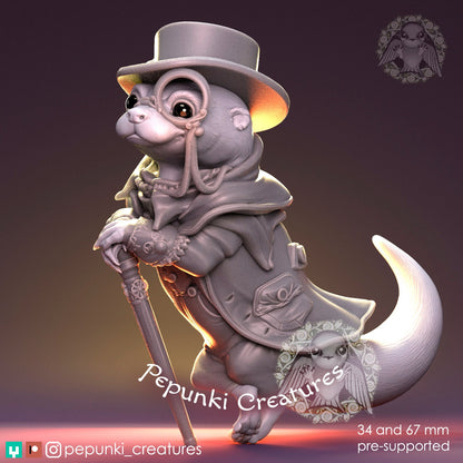 Otter Gentleman | Tabletop or Display Scale | D&D Humblewood TTRPG Miniature | Pepunki Creatures