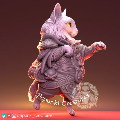 Cat Stepan | Tabletop or Display Scale | D&D Humblewood TTRPG Miniature | Pepunki Creatures