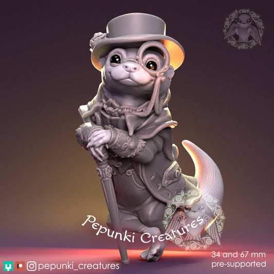 Otter Gentleman | Tabletop or Display Scale | D&D Humblewood TTRPG Miniature | Pepunki Creatures
