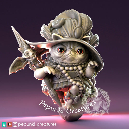 Cat Persian | Tabletop or Display Scale | D&D Humblewood TTRPG Miniature | Pepunki Creatures