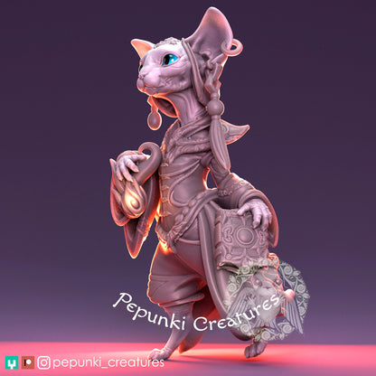 Cat Sphinx | Tabletop or Display Scale | D&D Humblewood TTRPG Miniature | Pepunki Creatures