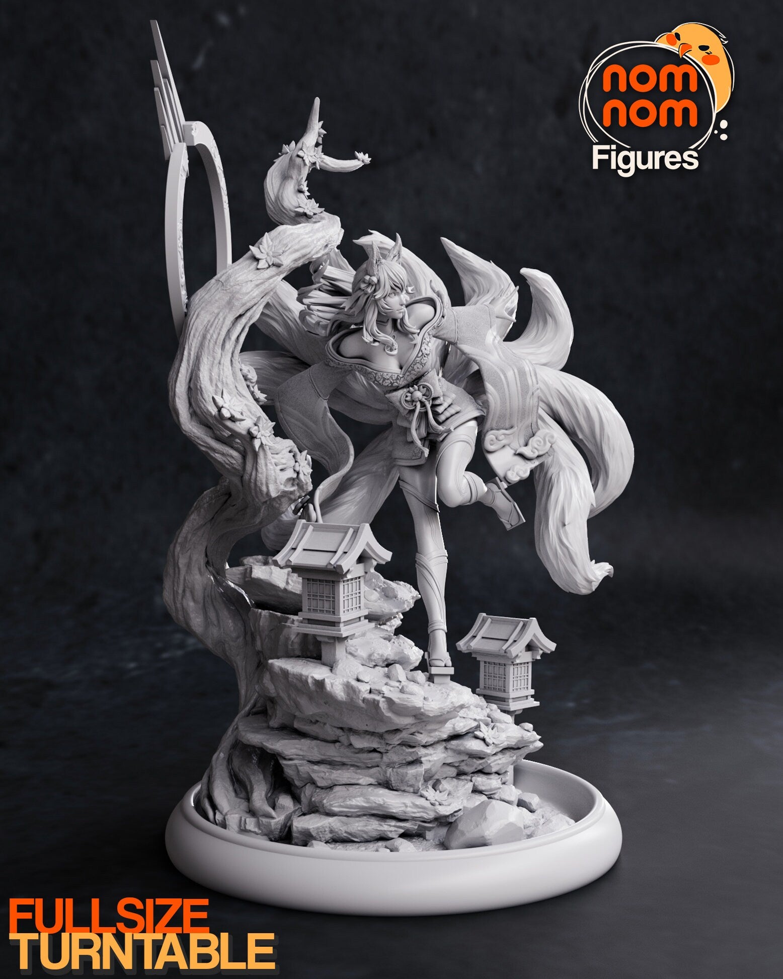 Spring Kitsune | Resin Garage Kit Figure Video Game Fan Art | Nomnom Figures