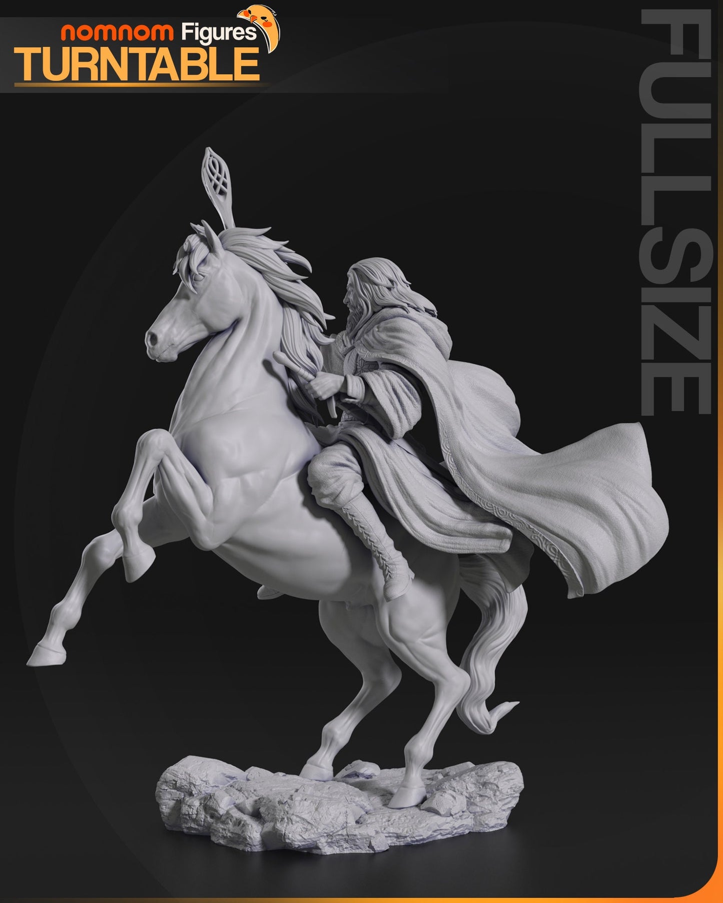 Mounted White Wizard | Resin Garage Kit Figure Movie Book Fan Art | Nomnom Figures